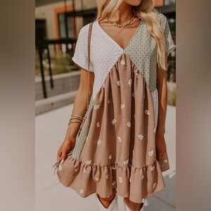 Bucket List Textured Babydoll Dress Size Small